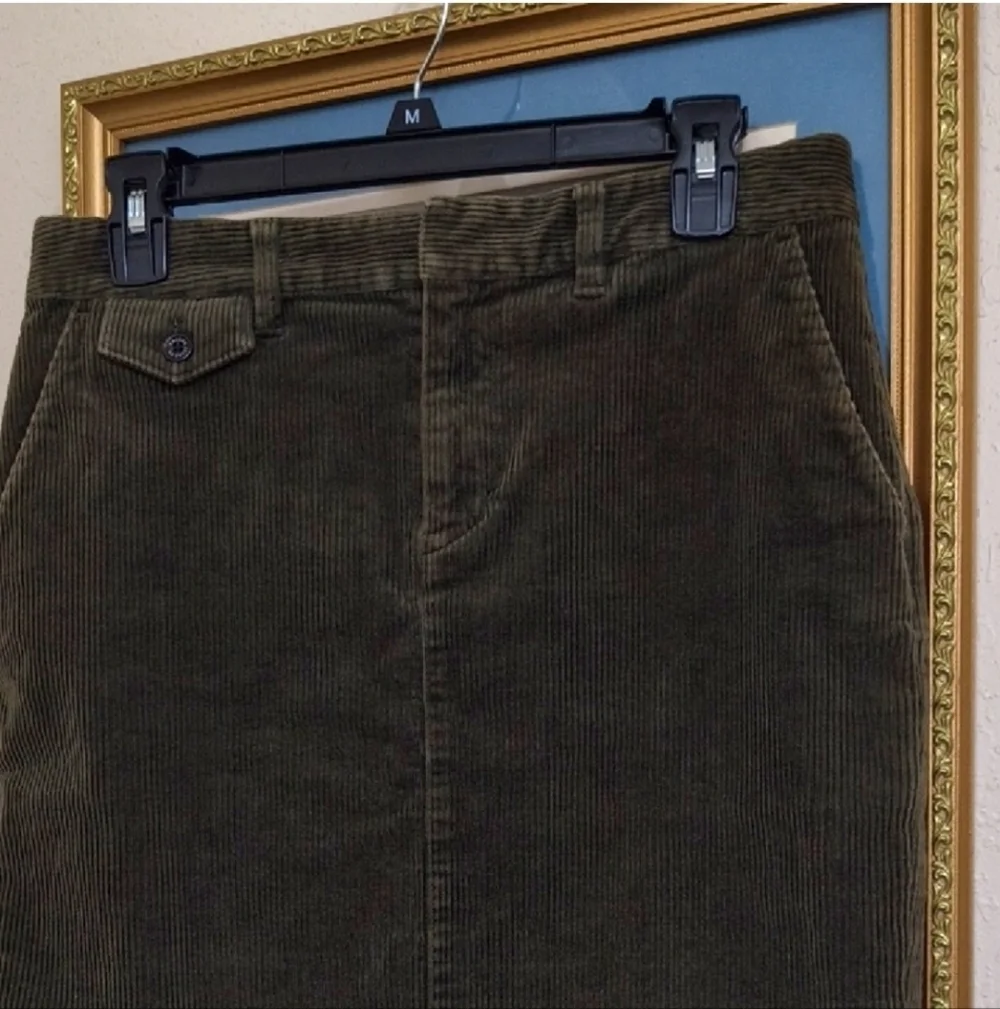 Olive Corduroy Pencil Skirt Size 4 Feminine Pumpkin Patch Pictures Whimsigoth - Picture 2 of 16